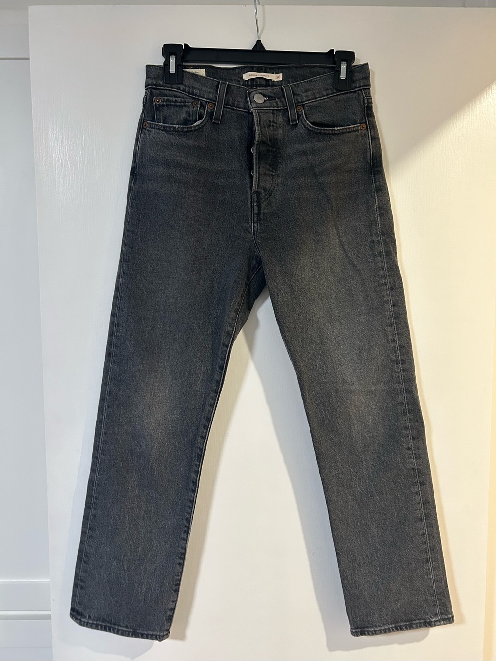 Levi's Black Washed Straight-Leg Women's Jeans